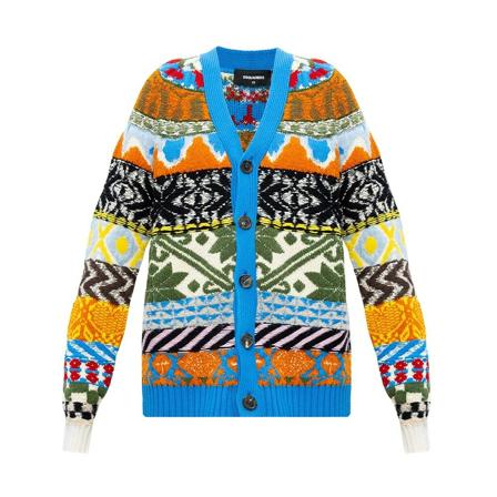 Dsquared2 Patterned cardigan blå, Dam Koftor, Dam, Storlek: M