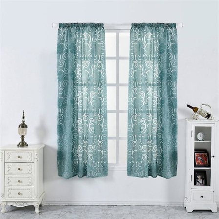 Seersucker genomskinliga gardiner, 1 panel, grön, 100x130cm/100x200cm/100x250cm