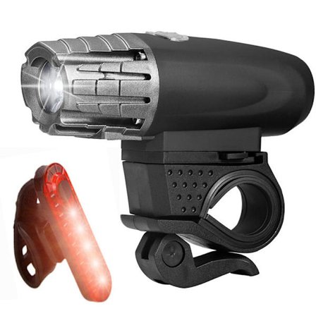 Sats med svarta cykellampor (framljus + bakljus 056) 360