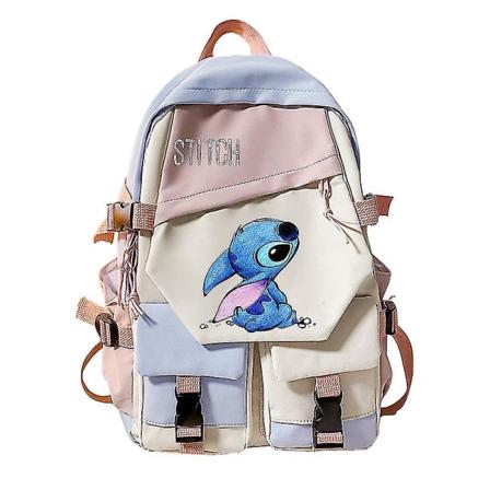 Lilo Stitch Skolväska Print Färg Kontrast Ryggsäck Mode Pojkar Flickor Student Barn Väska med stor kapacitet Julklappar style 3