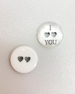 Nappi I YOU 15 mm valkoinen-New Old Company