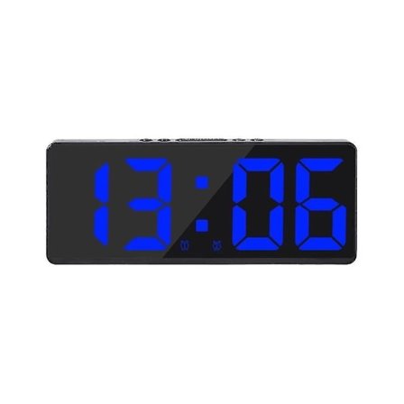 Smart Stor Digital Väggklocka Appkontroll Tid/datum/&ljud Aktivera & Nedräkningsfunktion Steglös Ljusstyrka & Volym Alarm Med Snooze Kul (FMY)