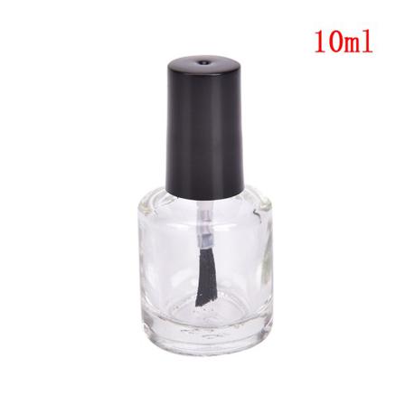 1 stk 5/10/15 ml tom neglelakkflaske i glass med børstespiker O Transparent 10 ml
