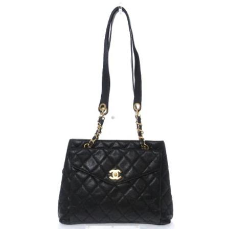 Chanel Vintage Pre-owned Læder Chanel Tasker Sort, Dame Vintage Tasker, Størrelse: ONE Size
