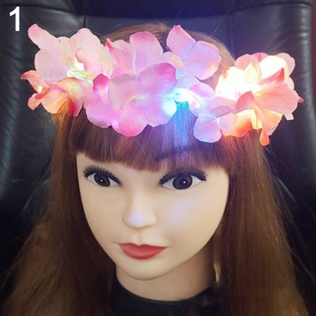 Glödande LED-krans Halloween Crown Flower 1 1