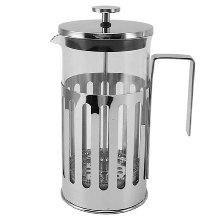 (Silver 1000ML) Fransk Press Kanna Högt Borosilikatglas 304 Rostfritt Stål Värmebeständig För Hem Camping Resor Zekai