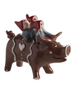 Dekorasjon pepperkakegris med Smånisser Brun - Nääsgränsgården