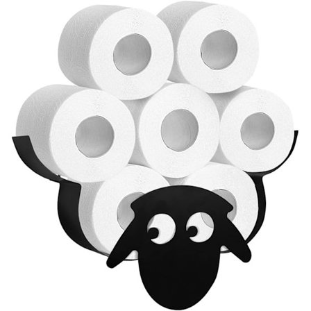 Toalettpapirholder, Svart Toalettpapirholder Veggmontert for Bad Metall Toalettpapirlagring Rommer Opp Til 7 Ruller Toalettpapir