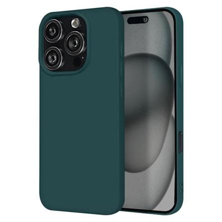 Cover til iPhone 16 Pro Silikon Mat Finish Blød Berøring Mørkegrøn Green