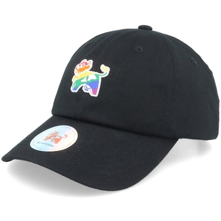 Hatstore - Schwarz Unconstructed Cap - "Arla Rainbow Cow Logo Black Dad Cap " @ Hatstore