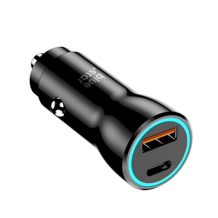 Blue Star Billaddare 25W USB-C PD QC 3.0 AFC PPS - Svart