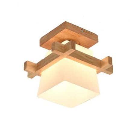 Enkel Japan Tatami E27 Trestampelys Gang Korridor Veranda Balkong Taklamper Moderne Glass Taklampe