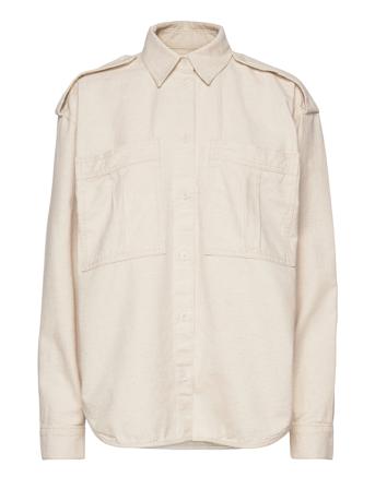 Linen Denim Bea Shirt Cream Mads Nørgaard