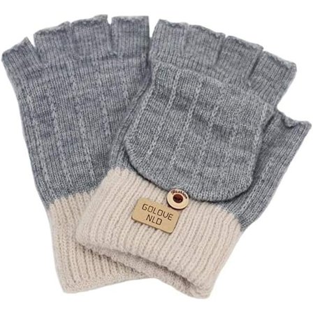 Stilfulde fingerløse vinterhandsker til kvinder - m/ fingerbeskyttere - almindelige unisex varme studenterhandsker