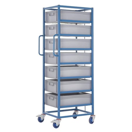 Mobile tray rack with trays, H 1680 mm, 7 x 35.5 L trays