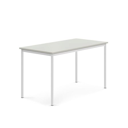 Desk BORÅS, 1400x700x760 mm, grey laminate, white