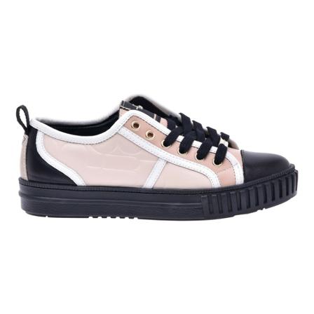 Baldinini Low-top trainers in black and cream leather inbo, Dame, Størrelse: 38 EU
