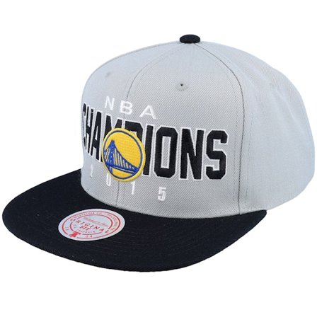 Mitchell & Ness - NBA Grijs snapback Cap - Golden State Warriors Champs Grey/Black Snapback @ Hatstore