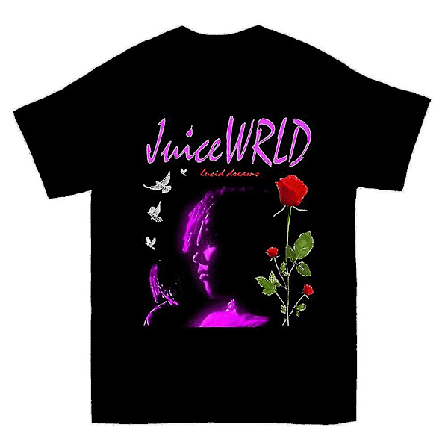 Vintage Juice Wrld Lucid Dreams Rose Grafiska T-shirtkläder