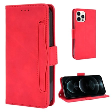 Moderne iPhone 13 læderetui med pung - Rød