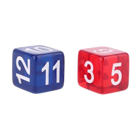 2 stk sekssidet polyedriske terningperler numre firkantede til klubbrætspil