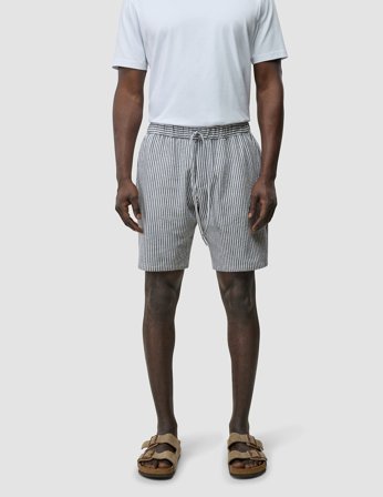 Shaping New Tomorrow - Seersucker Shorts - Navy Stripes - Male - Size 34/