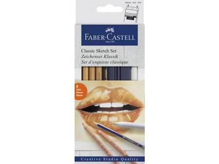FABER-CASTELL Sketch sets Classic 6/fp - Lyreco - Skola och förskola - Konstnärsprodukter - Skisspennor, kol och grafitkritor