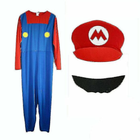 Herr Super Mario och Luigi Maskerad Rörmokare Bros Halloween Kostym (L)_MGF