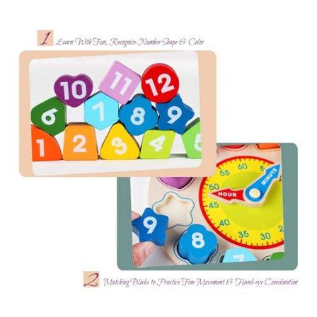 Kellolelut Lapset Puinen Aika Oppiminen Muodon Luokittelu Väripeli Montessori Varhaiskasvatus Matematiikka Setti Taapero Opetuslelut Ikä 3-6