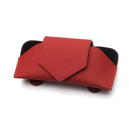 Bil Sun Shadow Glasögon Clip Läder Case