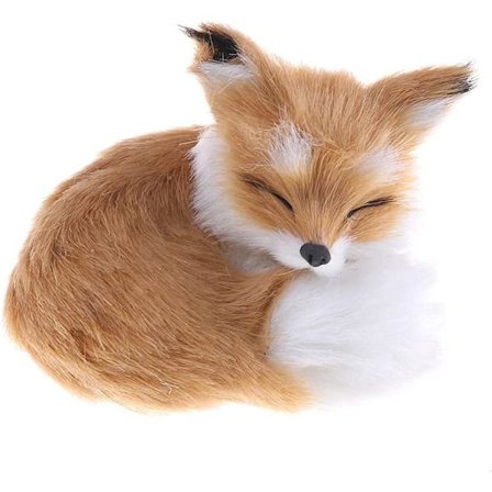 Simuleret brun ræv legetøj pels knælende ræv model boligindretning