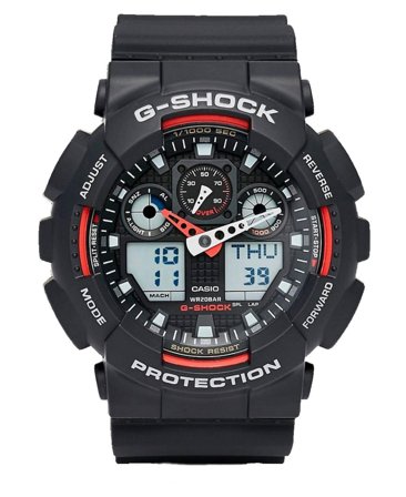 Casio G-Shock GA-100 Svart/Rød
