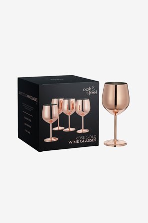 Oak & Steel - Vinglass 4-pakning - Rosa - Vinglass - Fra Homeroom