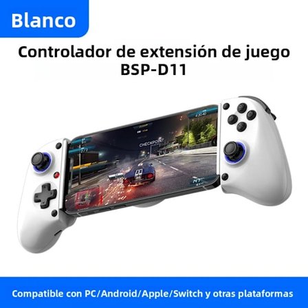 Hvid BSP D11 Trådløs Spilcontroller til Switch, Android, Apple iOS, PS3, PS4, Xbox, Tablet, Streaming, Bluetooth, Slidstærk