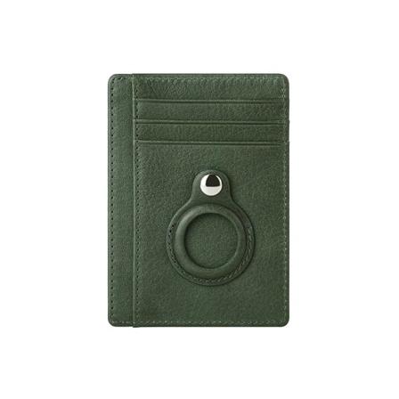 Läder AirTag för Apple Korthållare Plånbok Rfid ID Kreditkortshållare Business Tunn Carbon Fiber Plånbok Leather Green