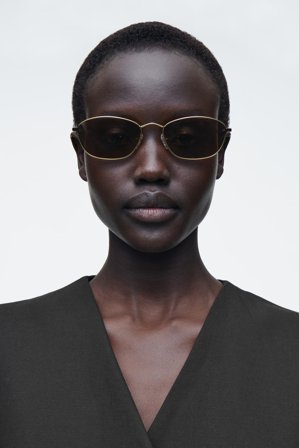 COS Women's Wire Frame Cat Eye Sunglasses in Bronze