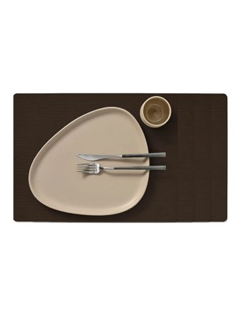 LIND DNA 4-Set Table Mat Square L Corduroy - Brown - 35X45CM