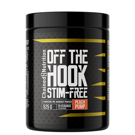 PWO uden Koffein Chained Nutrition Off the Hook PWO Stim Free 525 g, Peach - Bodyman.dk