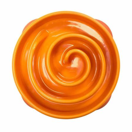 Outward Hound Ät-långsamt Matskål För Hundar Mini Slo Bowl Orang Orange