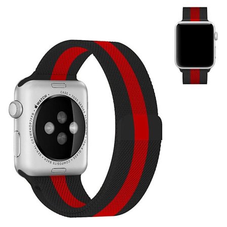 Apple Watch Series 6 / 5 40mm JTL ruostumattomasta teräksestä valmistettu ranneke - Musta / Punainen