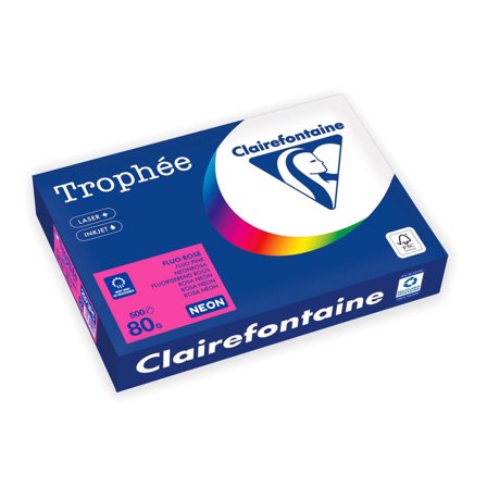 CLAIREFONTAINE Trophée A4 80 g färgat papper neonrosa 500/fp - Lyreco - Kontorspapper - Specialpapper - Färgat - A4