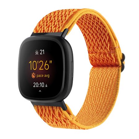 Fitbit Versa 3/Sense -punottu oranssi nailonranneke