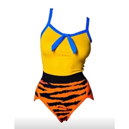 Naisten yksiosainen uimapuku, väripilkku, spagettiolkaimet, 1-osainen uimapuku