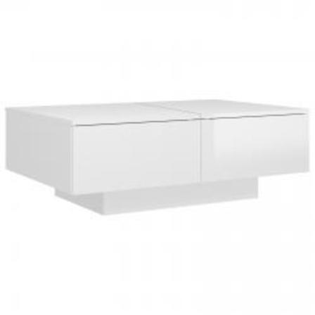 Vidaxl Soffbord Vit Högglans 90x60x31 Cm Spånskiva Vit