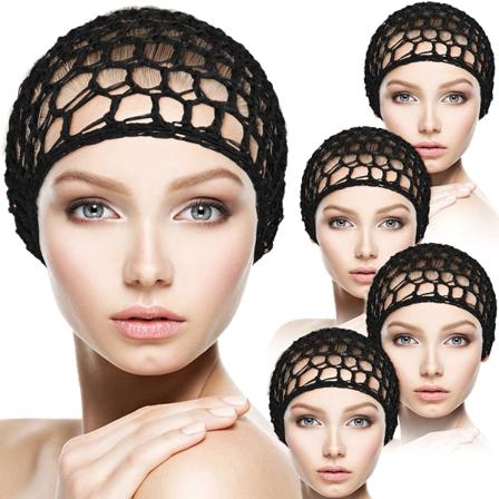 5 kpl Verkkohuivi, Kietoutunut Paksu Lyhyt Hiushuivi, Pehmeä Rayon-Neule Snood-Hattu Unille