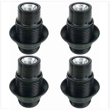 4 stk. E14 Sokkel Lampepære Plast Lyspære Sokkelholder Ekstern Gjenge Retro Stil E14 Full Tann