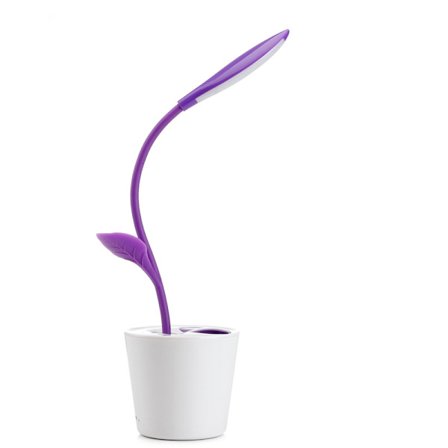 Børns sammenklappelige skrivebordslampe sød med penholder USB-opladelig skrivebordslampe egnet til familielæring lilla