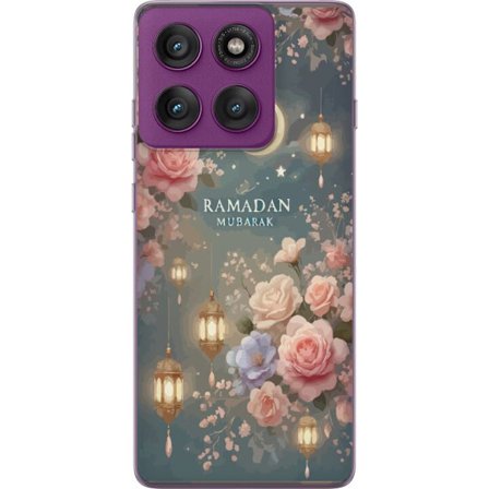 Kompatibel Mobilcover til Motorola Edge 60 Pro Stjärnklar natt med gyllene kupoler och halvmåne över upplyst moské