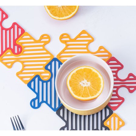 8 kreative hule puslespilsformede silikone isoleringsmåtter Nor