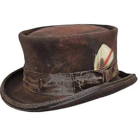 Keski-kruunu Punainen Huippulakki Unisex Lakki Steam Punk Lakki Sylinteri Villahuopa Huippu